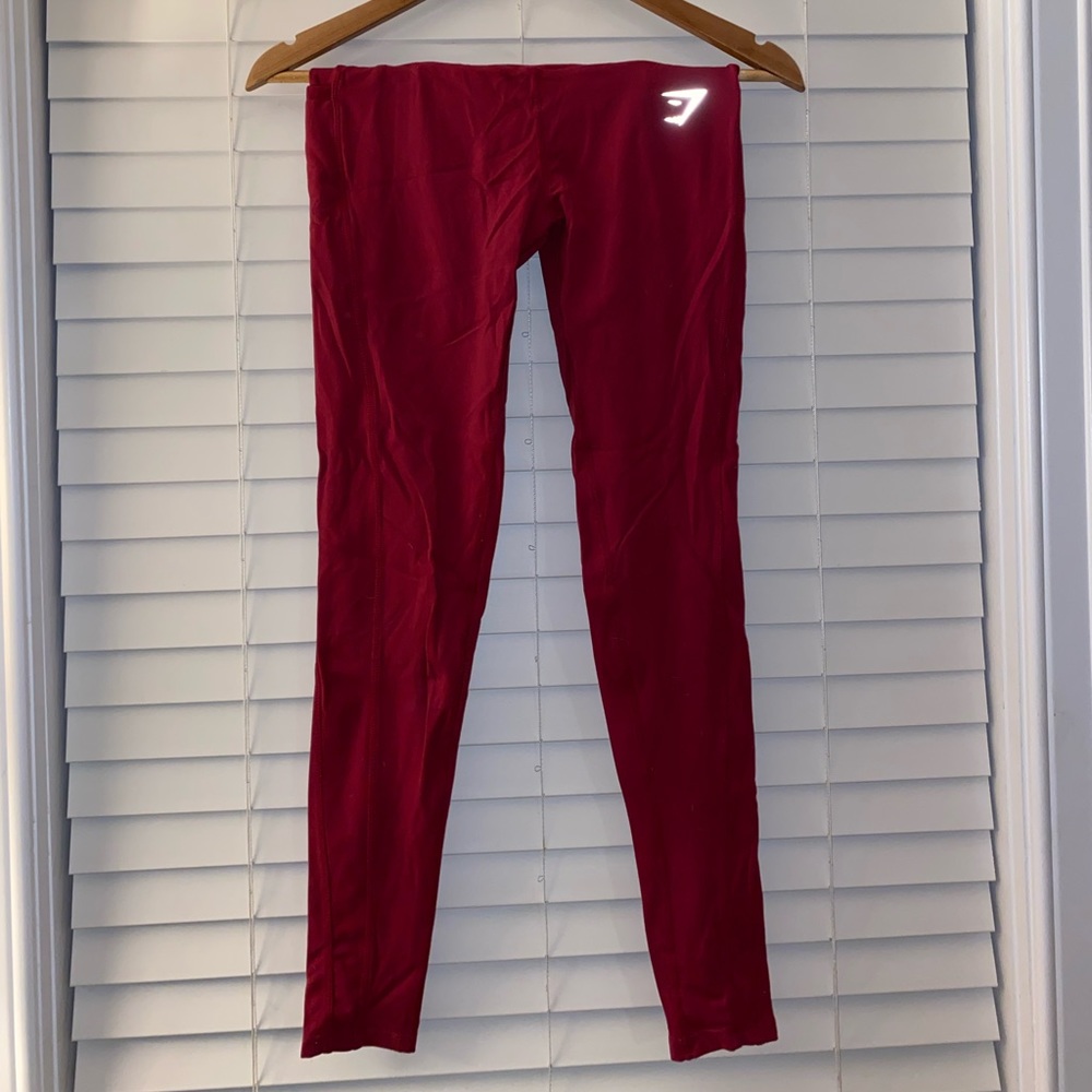 High waist red/maroon soft Gymshark leggings